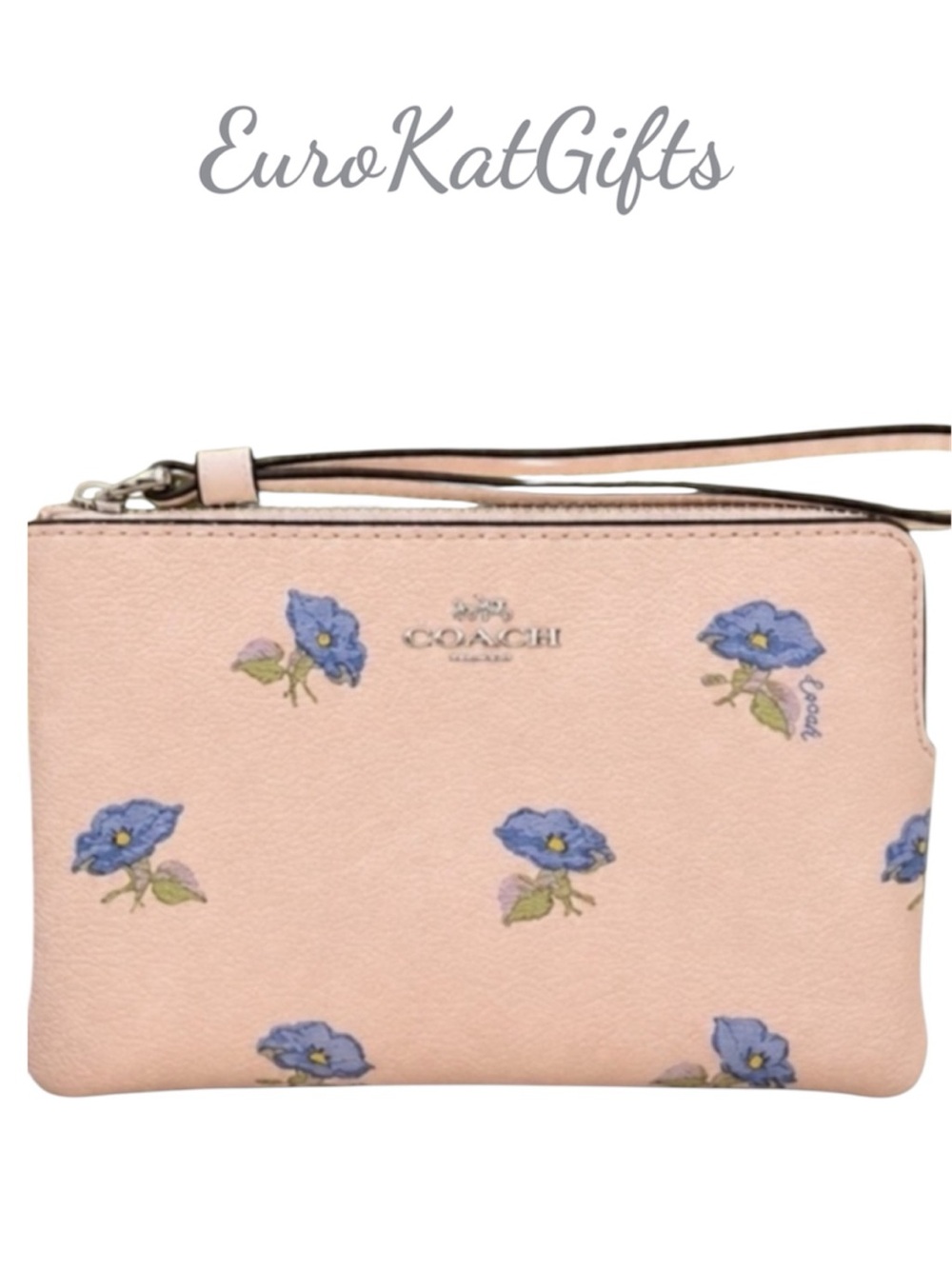 Coach Pink Floral Wristlet Pouch NEW NWT